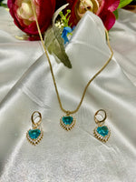 '' Natalia '' Heart Necklace & Earring Set