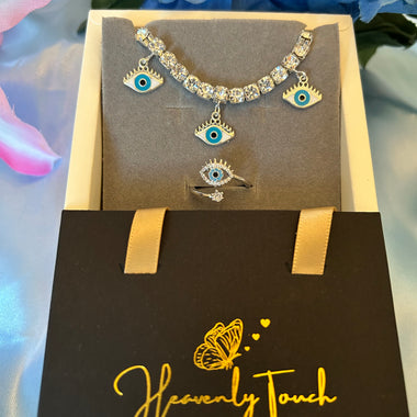 Evil Eye Anklet & Ring set