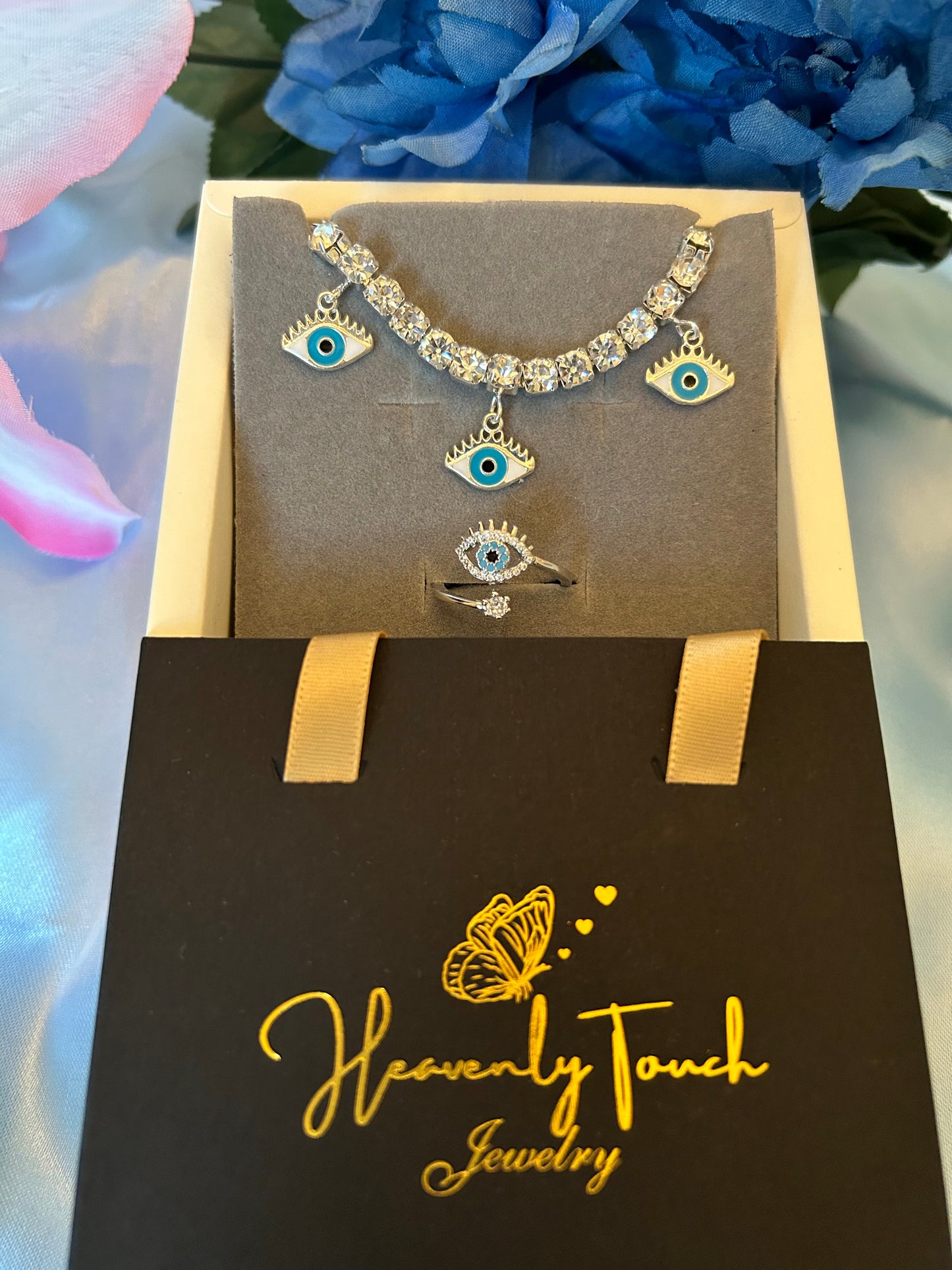 Evil Eye Anklet & Ring set