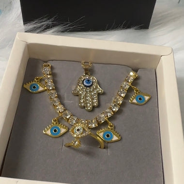 Gold Plated Evil Eye Set