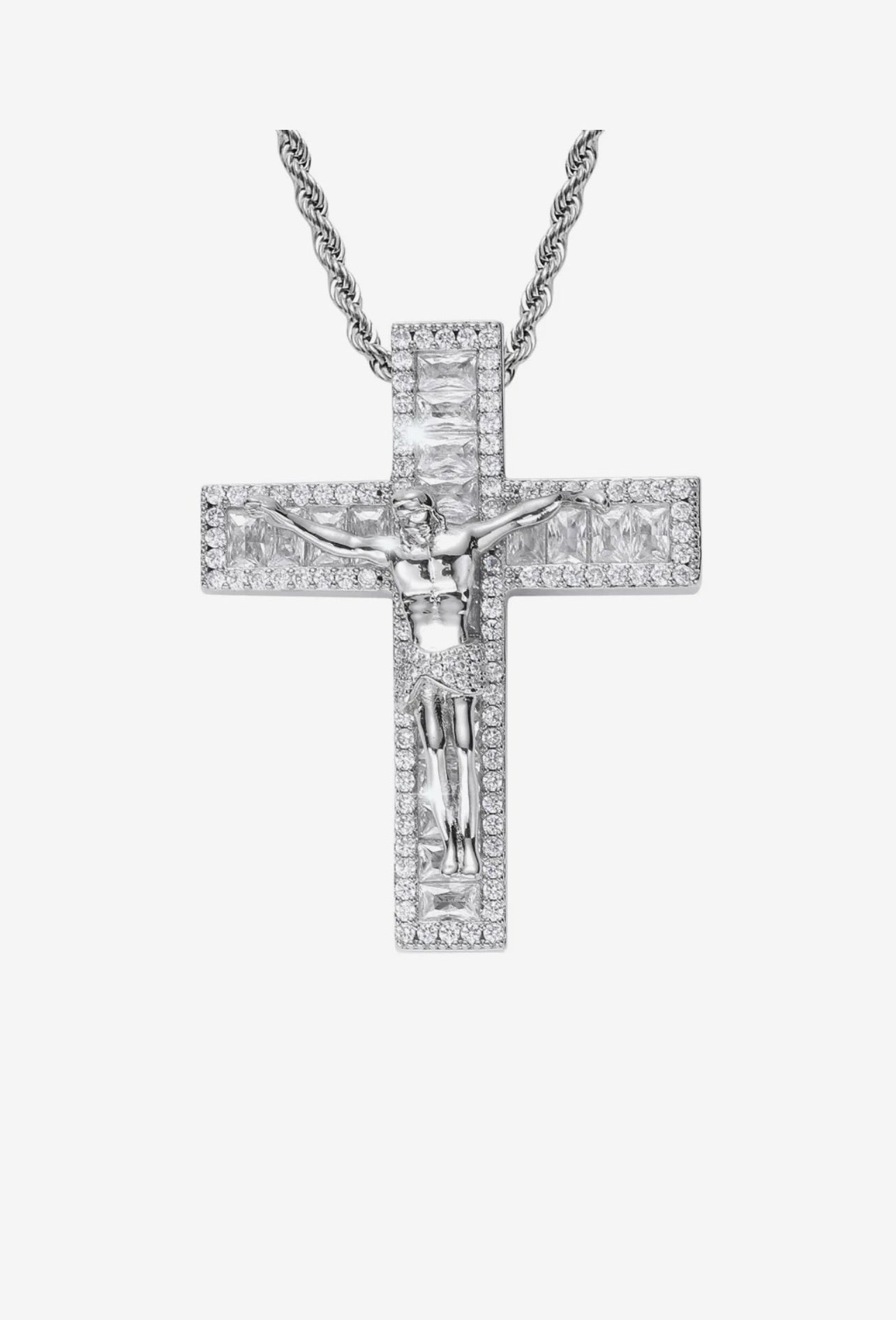 Jesus Cross Pendant Necklace 18k Gold plated