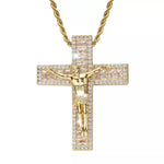 Jesus Cross Pendant Necklace 18k Gold plated